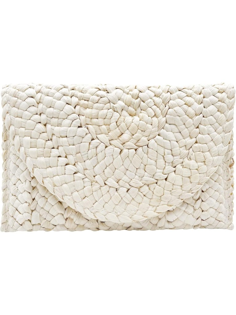 Woven Straw Beach Clutch Purse For Women | Summer Rattan Handbag & Envelope
